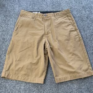 Volcom Corpo Class Shorts Size 32 Brown Mens Chino Skater Surf Cotton Polyester